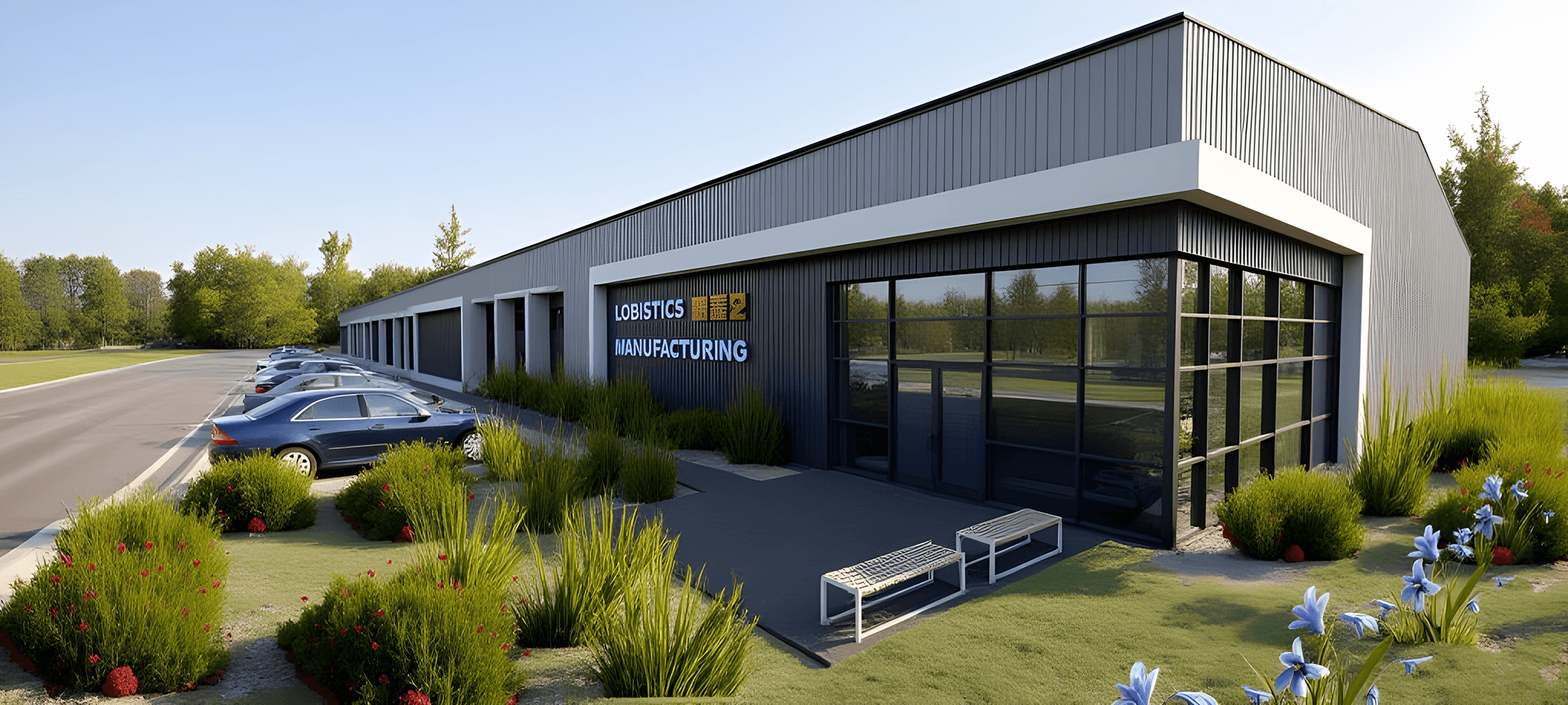 This modern warehouse in Glynn County, Georgia by ZLF Design.